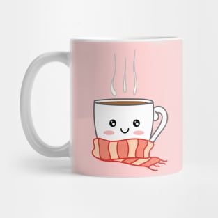 Cute smiling winter coffee with scarf Mug